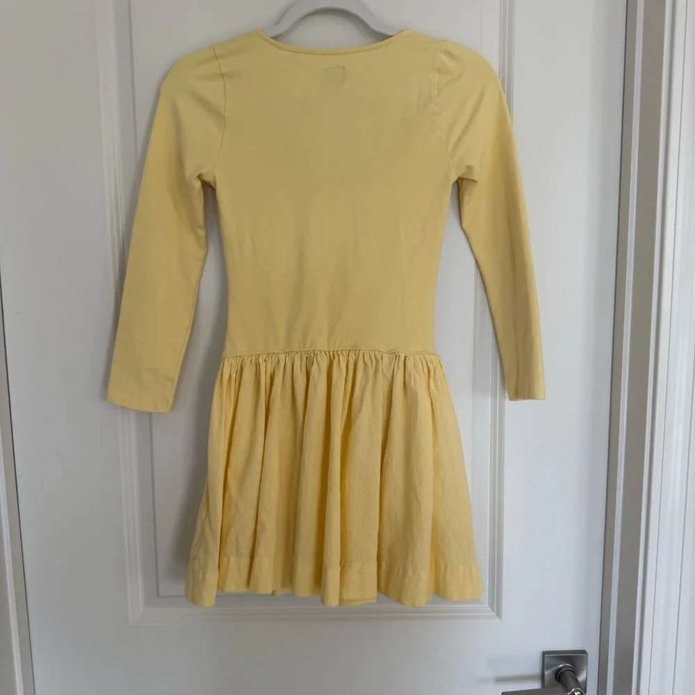Free People Onda Drop Waist Long Sleeve Mini Dress-Yellow
